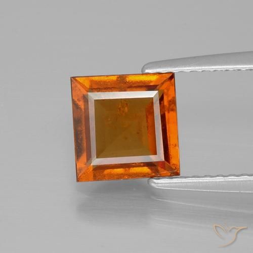 2.01ct Naturale Arancio medio-scuro Granato hessonite, Quadrato, VS-SI