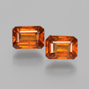 Gemme di Granato hessonite Arancione scuro naturale da 2.46 ct, Taglio smeraldo, VS