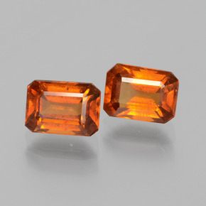Gemme di Granato hessonite Arancione scuro naturale da 2.46 ct, Taglio smeraldo, VS