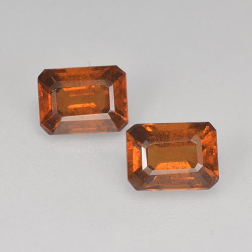 Granato essonite naturale arancione da 2,17 ct, taglio smeraldo, VS
