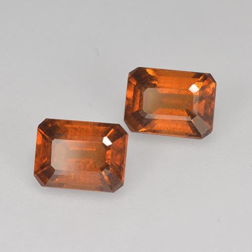 Granato essonite naturale arancione da 2,17 ct, taglio smeraldo, VS