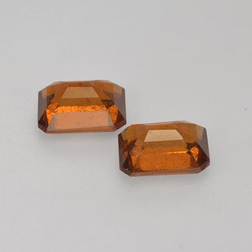 Granato essonite naturale arancione da 2,17 ct, taglio smeraldo, VS