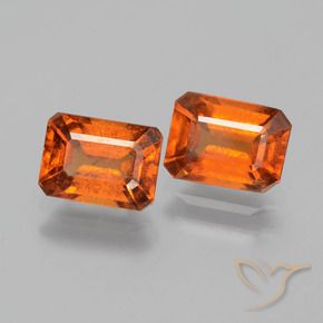 Gemme di Granato hessonite Arancione scuro naturale da 2.36 ct, Ottagonale / Taglio smeraldo, VS-SI