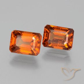 Gemme di Granato hessonite Arancione Ambra naturale da 2.81 ct, Ottagonale / Taglio smeraldo, VS-SI