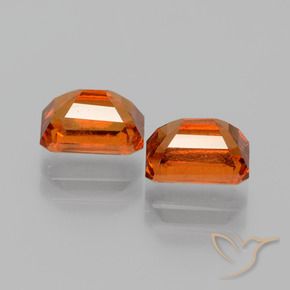 Gemme di Granato hessonite Arancione Ambra naturale da 2.81 ct, Ottagonale / Taglio smeraldo, VS-SI