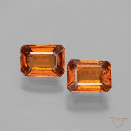 2.57ctw Naturale Arancione scuro Granato hessonite, Taglio smeraldo, VS-SI