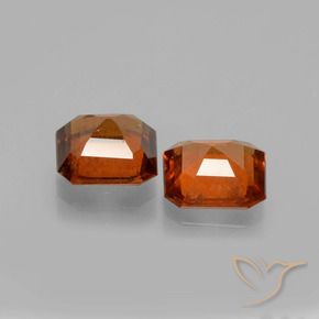 Gemme di Granato hessonite Arancione scuro naturale da 2.98 ct, Ottagonale / Taglio smeraldo, VS