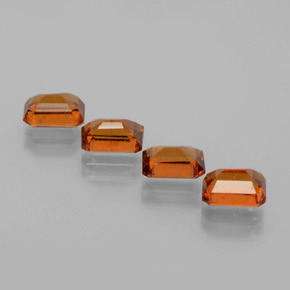 Gemme di Granato hessonite Arancione scuro naturale da 4.42 ct, Taglio smeraldo, VS