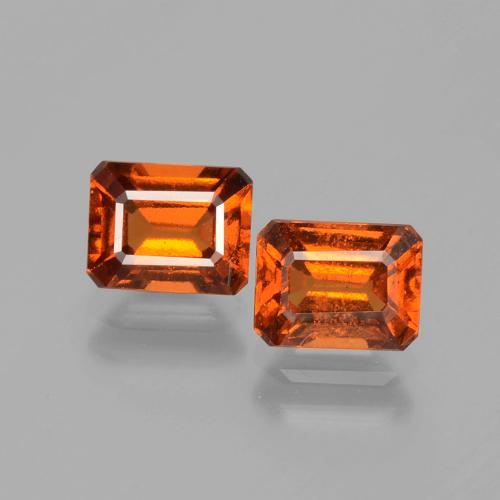 Granato essonite naturale arancione da 2,63 ct, taglio smeraldo, VS