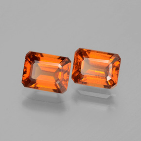 Granato essonite naturale arancione da 2,63 ct, taglio smeraldo, VS