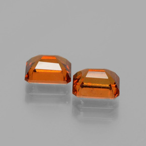Granato essonite naturale arancione da 2,63 ct, taglio smeraldo, VS