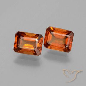 Gemme di Granato hessonite Arancio Medio naturale da 2.25 ct, Ottagonale / Taglio smeraldo, VS
