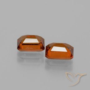 Gemme di Granato hessonite Arancio Medio naturale da 2.25 ct, Ottagonale / Taglio smeraldo, VS