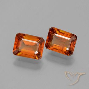 Gemme di Granato hessonite Arancione Ambra naturale da 2.22 ct, Ottagonale / Taglio smeraldo, VS-SI