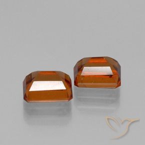 Gemme di Granato hessonite Arancione rossastra naturale da 2.92 ct, Ottagonale / Taglio smeraldo, VS