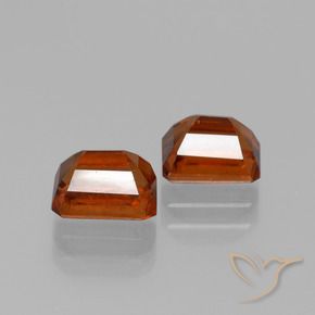 Gemme di Granato hessonite Arancio Medio naturale da 2.92 ct, Ottagonale / Taglio smeraldo, VS