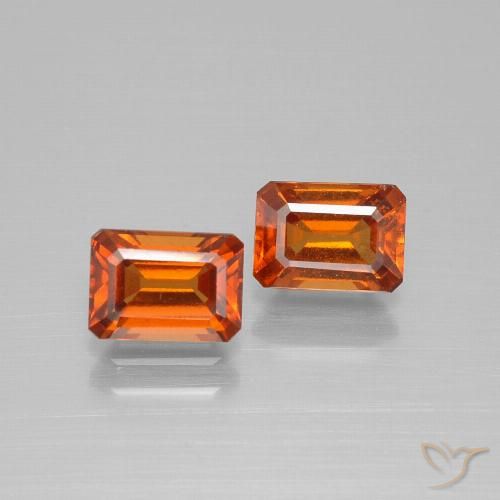 2.36ctw Naturale Arancione scuro Granato hessonite, Taglio smeraldo, VS