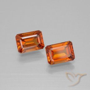 Gemme di Granato hessonite Arancione scuro naturale da 2.36 ct, Ottagonale / Taglio smeraldo, VS