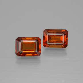 Gemme di Granato hessonite Arancia Fuoco naturale da 3.34 ct, Taglio smeraldo, VS