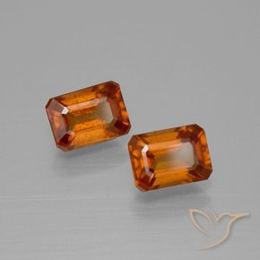 Gemme di Granato hessonite Arancione scuro naturale da 2.20 ct, Ottagonale / Taglio smeraldo, VS