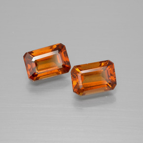 Granato essonite naturale arancione da 2,63 ct, taglio smeraldo, VS