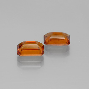 Granato essonite naturale arancione da 2,63 ct, taglio smeraldo, VS