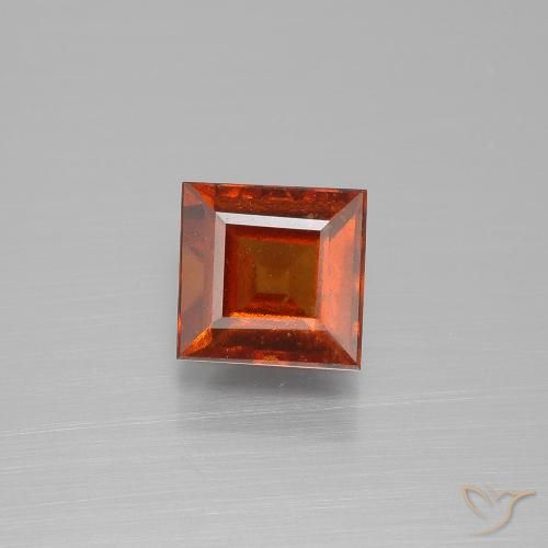 1.77ct Naturale Arancione scuro Granato hessonite, Quadrato, VS