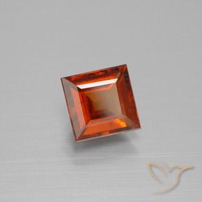 Granato hessonite Arancione scuro naturale da 1.77 ct, Quadrato, VS