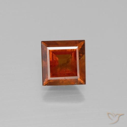1.64ct Naturale Arancione scuro Granato hessonite, Quadrato, VS-SI