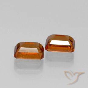 Gemme di Granato hessonite Arancio medio-scuro naturale da 3.04 ct, Ottagonale / Taglio smeraldo, VS