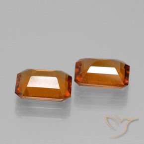 Gemme di Granato hessonite Arancione Ambra naturale da 2.97 ct, Ottagonale / Taglio smeraldo, VS-SI