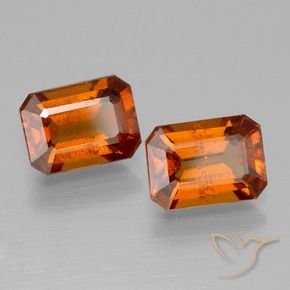 Gemme di Granato hessonite Arancione scuro naturale da 3.14 ct, Ottagonale / Taglio smeraldo, VS-SI