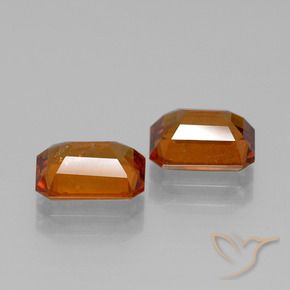 Gemme di Granato hessonite Arancione scuro naturale da 3.14 ct, Ottagonale / Taglio smeraldo, VS-SI
