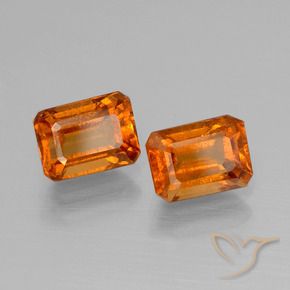 Gemme di Granato hessonite Arancio giallastro naturale da 2.63 ct, Ottagonale / Taglio smeraldo, VS-SI