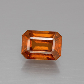 Granato essonite naturale arancione da 1,83 ct, taglio smeraldo, VS