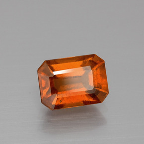 Granato essonite naturale arancione da 1,83 ct, taglio smeraldo, VS