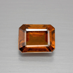 Granato essonite naturale arancione da 1,78 ct, taglio smeraldo, VS