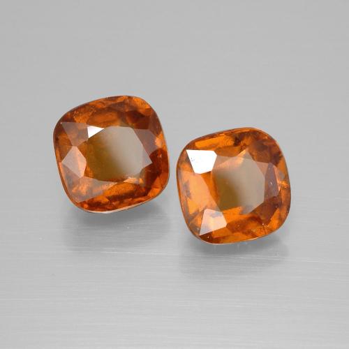 Granato essonite naturale arancione da 5,50 ct, taglio a cuscino, VS