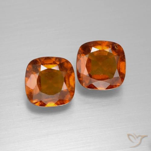 4.95ctw Naturale Arancio Medio Granato hessonite, Cuscino, VS-SI