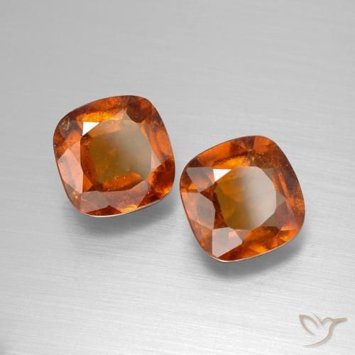 Gemme di Granato hessonite Arancio Medio naturale da 4.95 ct, Cuscino, VS-SI