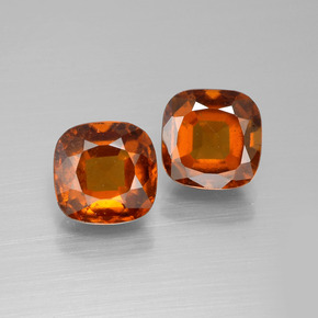 Granato essonite naturale arancione da 5,23 ct, taglio a cuscino, VS-SI
