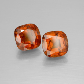 Gemme di Granato hessonite Arancione Ambra naturale da 5.07 ct, Taglio a cuscino, SI