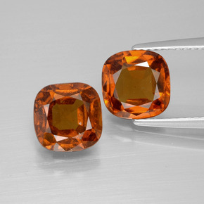 Granato essonite naturale arancione da 4,84 ct, taglio a cuscino, VS