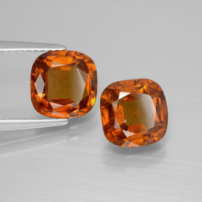 Granato essonite naturale arancione da 4,84 ct, taglio a cuscino, VS
