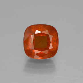 Granato essonite naturale arancione da 3,46 ct, taglio a cuscino, VS-SI