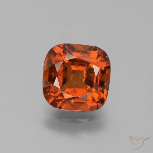 2.38ct Naturale Arancione scuro Granato hessonite, Cuscino, VS-SI