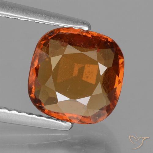 Granato essonite naturale arancione da 2,36 ct, taglio a cuscino, VS