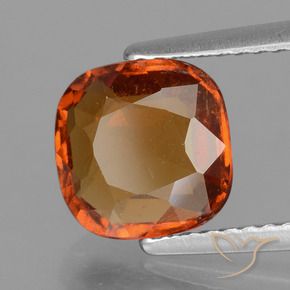 Granato essonite naturale arancione da 2,36 ct, taglio a cuscino, VS