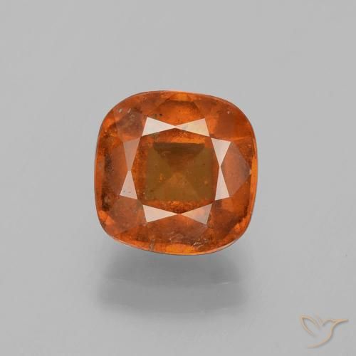 2.91ct Naturale Arancione scuro Granato hessonite, Cuscino, SI