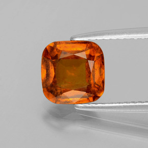 Granato essonite naturale arancione da 2,27 ct, taglio a cuscino, VS